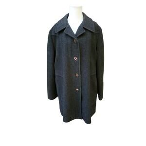 Vintage Mackintosh Gray Wool Pea Walking Coat Classic Old Money USA  Sz 18